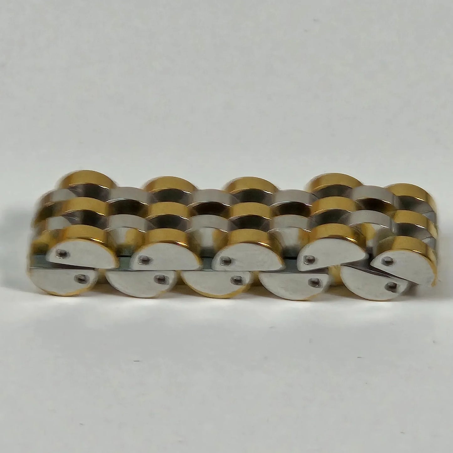 The X Rope - Silver & Gold Plated Stainless Steel Watch Link Ring 10mm