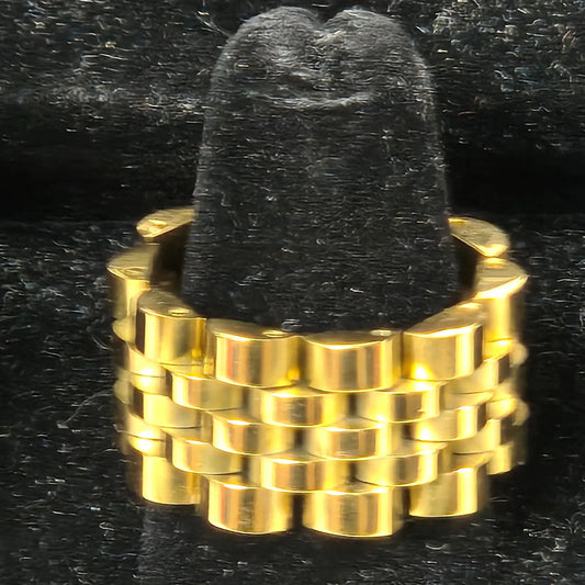 Men's Gold Plated Stainless Steel Watch Link Ring 12mm - The Y Rope