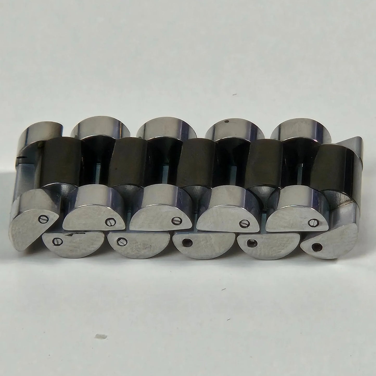 The Z Roller - Black and Silver Stainless Steel Watch Link Ring 15mm