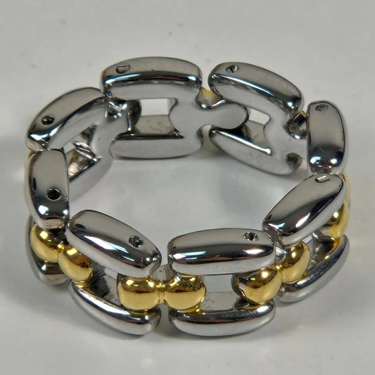 The Acrobat - Silver & Gold Stainless Steel Link Ring 8mm