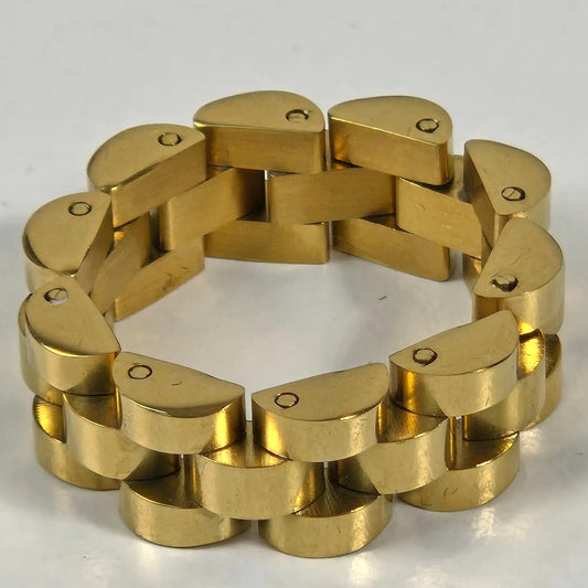The Bridge - Gold Plated Stainless Steel Watch Link Ring 8mm
