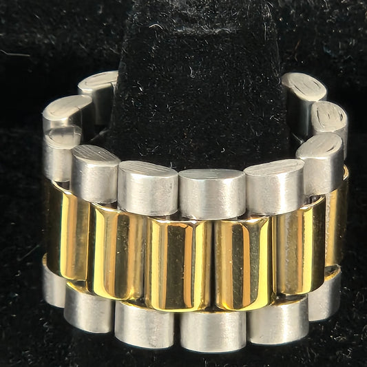 The Original Roller - Silver & Gold Plated Stainless Steel Watch Link Ring 16mm