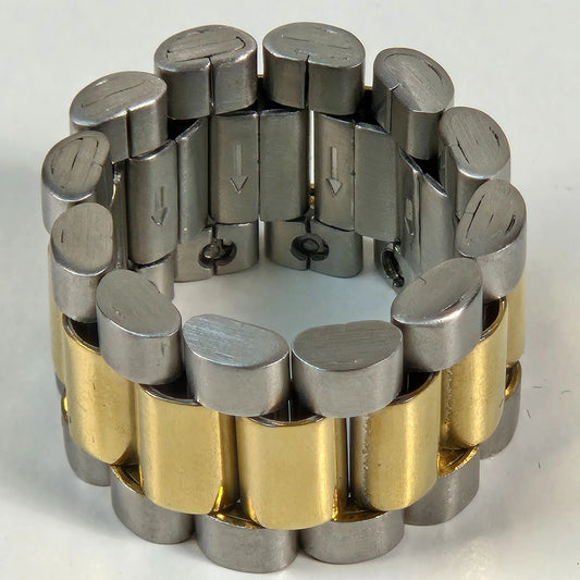 The Original Roller - Silver & Gold Plated Stainless Steel Watch Link Ring 16mm