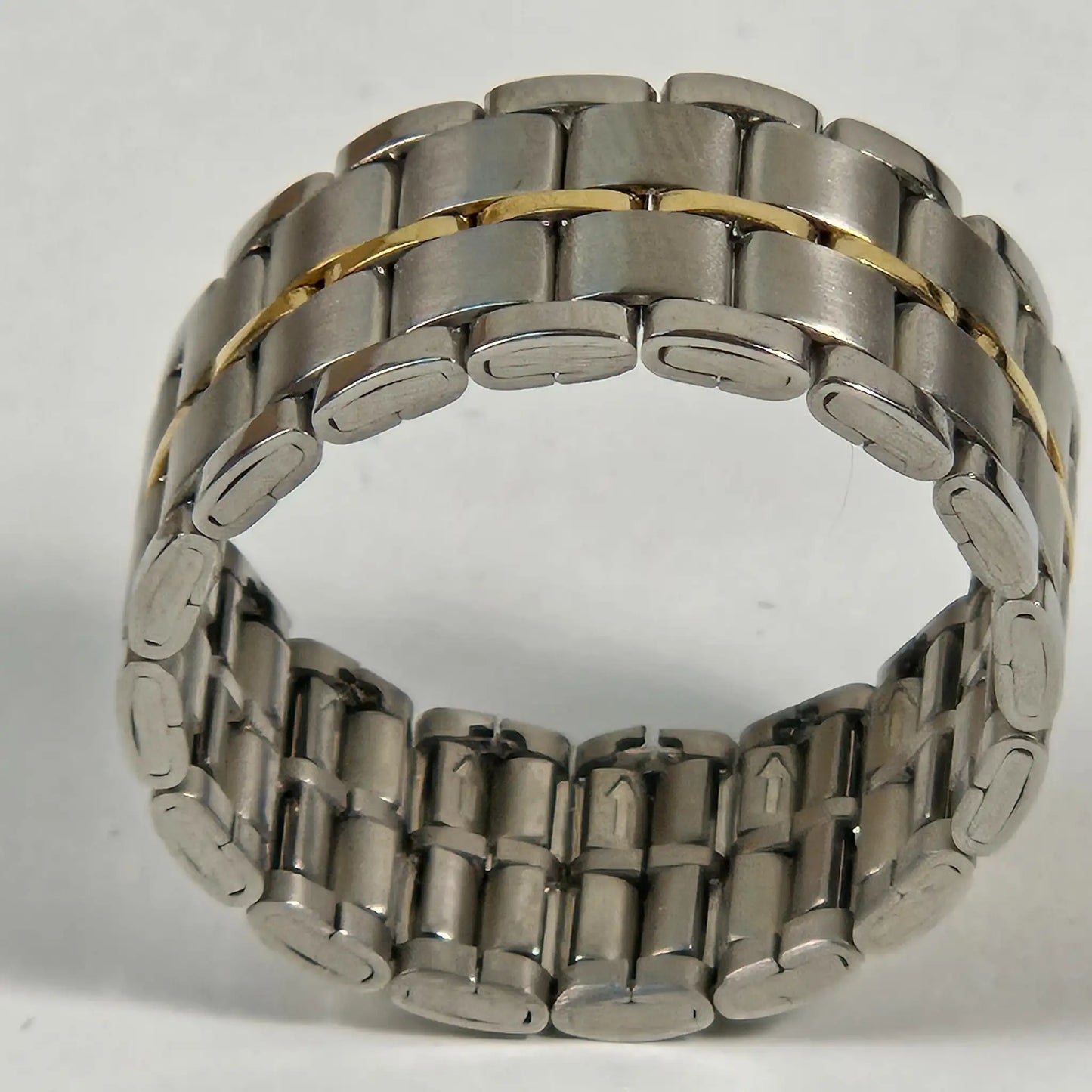 Stainless Steel Men's Ring With Gold Stripe 11mm - The Stripe