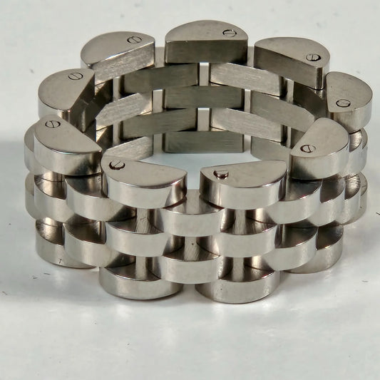 The X Rope - Silver Stainless Steel Watch Link Ring 10mm