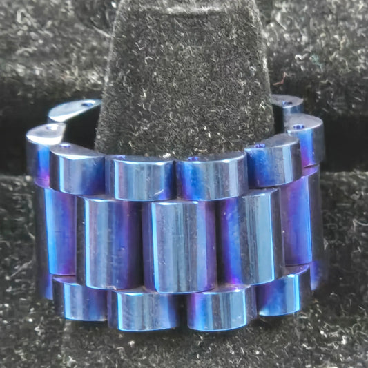 The Z Roller - Blue Stainless Steel Watch Link Ring 15mm