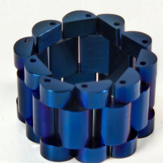 The Z Roller - Blue Stainless Steel Watch Link Ring 15mm
