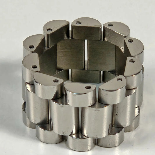 The Z Roller - Silver Stainless Steel Watch Link Ring 15mm